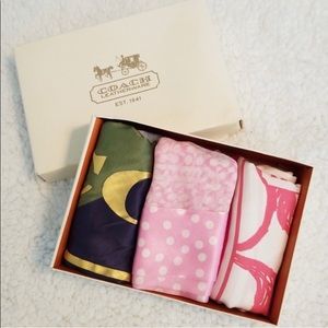 COACH Silk Scarf Trio Set